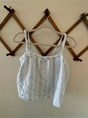 Calypso St. Barth Light Blue & White Striped Tank Top